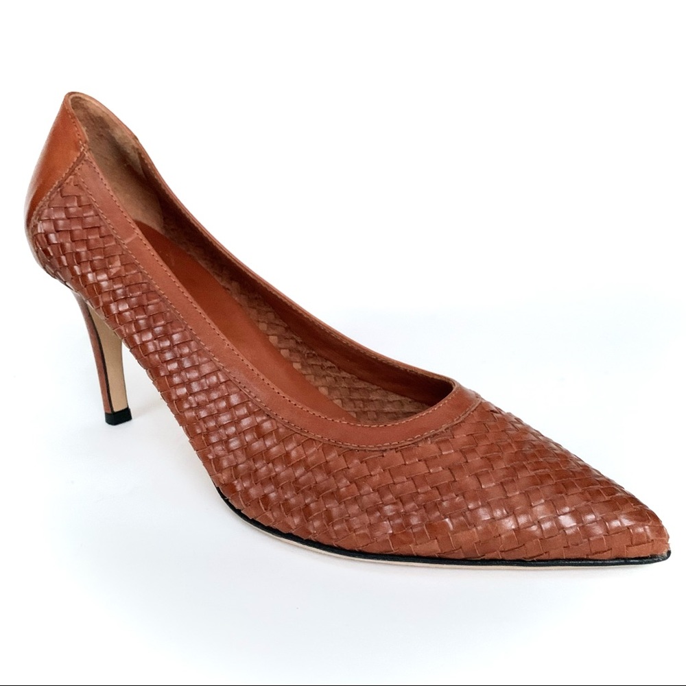 NWOT Floran’s Basket Weave Italian Leather Heels